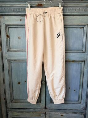 Peloton Terez Ripstop Red Piping Stripe Pants in Ivory Size S